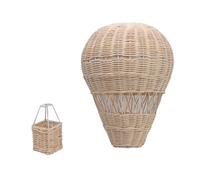 Oytrui Montgolfière Tissée, Décoration Artisanale en Rotin avec Maille Fine et Panier, pour Chambre D'enfant, Fête, Accessoire Photo, Bureau, Chambre à Coucher, café, Décoration