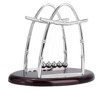 Oytrui Newton Cradle Balance Balls, Jouet Anti-Stress et Décoration de Bureau pour Bureau ou Maison, avec Base en Métal et Boules en Plastique, Mouvement de Balançoire élégant pour (M)