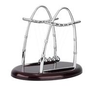 Oytrui Newton Cradle Balance Balls, Jouet Anti-Stress et Décoration de Bureau pour Bureau ou Maison, avec Base en Métal et Boules en Plastique, Mouvement de Balançoire élégant pour (L)
