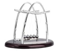 Oytrui Newton Cradle Balance Balls, Jouet Anti-Stress et Décoration de Bureau pour Bureau ou Maison, avec Base en Métal et Boules en Plastique, Mouvement de Balançoire élégant pour (S)