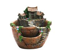 Oytrui Pot de Fleurs Succulent, Planteur Suspendu Créatif avec 3 Pots pour Petites Plantes, Décoration de Jardin en Résine élégante pour le Balcon de Bureau à la Maison (Orange)