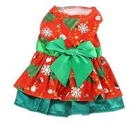 Oytrui Robe de Noël pour Chien, Motif d'arbre de Flocon de Neige, Robe pour Chiot, avec Poitrine Réglable, pour Fête de Noël, Promenade Quotidienne (L)