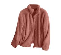 Oyuchga Veste en peluche chaude pour femme - Fermeture éclair - Manteau en peluche - Veste polaire - Décontractée - Col montant - Manches longues - Veste en polaire courte - Manteau d'hiver douillet,