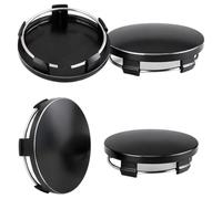 OYUPFS 4 Pcs Cache Moyeu 60mm Noir Universel, Centre de Roue pour Jantes de Voiture, Enjoliveurs de Moyeu en ABS Résistant, Accessoires de Finition pour Roues Auto, Diamètre Extérieur 60mm