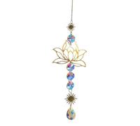 OYUUJII Attrape Soleil en Forme de la Fleur de Lotus,Suspendre Pendentif | Attrape Soleil Cristal Suspendu Suncatcher Prisme Cristal Décoration pour Fenêtre,Chambre,Fête,Maison,Jardin