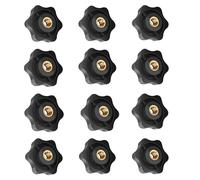 OYUUJII Ecrou à Poignée en Étoile M8,12 Pcs Bouton de Serrage M8 Vis Moletés Filetage Moleté Bouton de Serrage pour Machines et ÉQuipements,Meubles,Appareils De Fitne,Machines-Outils