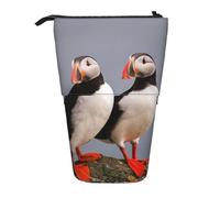 OYVDUAZB Paire d'oiseaux macareux, Trousse à Crayons télescopique, Porte-Crayon sur Pied, Trousse de Maquillage, Pochette à Crayons, Trousse à stylos