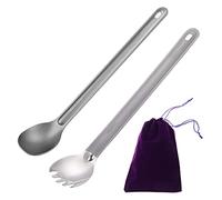 OYYMTE 2 pack léger 21. 8CM Spork Long Poignée Dîner Spoon Table de fourche Spoon Fourchette for La maison Pique-nique extérieure Camping Randonnée voyageant