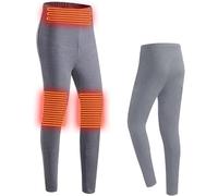 OYYMTE Jambières chauffantes USB, bas thermiques chauffants en 3 parties, pantalons thermiques isolés thermiquement lavables(Men's Gray Pants,L)