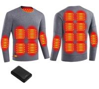 OYYMTE Sous-vêtement chauffant 16 zones, couche de base thermique avec réglage de la température à trois niveaux for hommes(Gris,S)