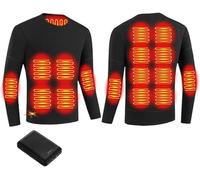 OYYMTE Sous-vêtement chauffant 16 zones, couche de base thermique avec réglage de la température à trois niveaux for hommes(Noir,4XL)