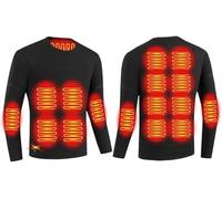 OYYMTE Sous-vêtement chauffant électrique USB for homme, 16 zones de chauffage, idéal for le ski, la moto et le cyclisme en plein air.(Noir,S)