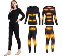OYYMTE Sous-vêtements chauffants avec 20 zones et 3 températures réglables. Sous-vêtements d'extérieur for temps froid.(Woman,XL)