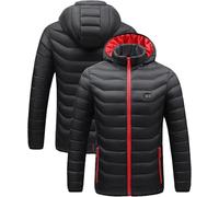 OYYMTE Veste chauffante for homme avec interrupteur à deux réglages Veste chauffante for homme avec gilet thermique à capuche amovible avec interrupteur à deux réglages(L)