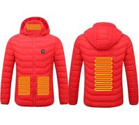 OYYMTE Veste chauffante for homme et femme, vêtement chauffant léger, rechargeable par USB, for l'hiver (sans batterie)(Rouge,2XL(55-62.5kg))