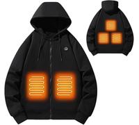 OYYMTE Vestes à capuche chauffantes en polaire for hommes et femmes, manteau chauffant d'hiver, sweat-shirt chauffant intelligent d'extérieur unisexe(Men,S)