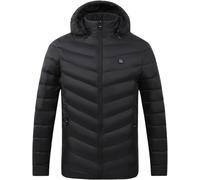 OYYMTE Vestes chauffantes for hommes 4 zones de chauffage électrique Doudoune d'hiver chaude Capuche chauffante lavable(Zone 2 Noir,S)