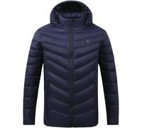 OYYMTE Vestes chauffantes for hommes 4 zones de chauffage électrique Doudoune d'hiver chaude Capuche chauffante lavable(Zone 4 Noir,L)