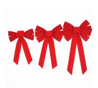 OYZOQ Lot de 3 noeud rouge noel, grands, 3 tailles, décoration de nœud, aucun assemblage requis pour l'emballage de cadeaux, fleurs, artisanat, mariages, fêtes d'anniversaire, décorations de jardin