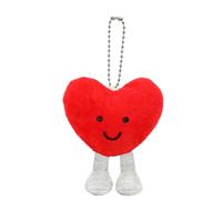OYZOQ Porte-clés pendentif amour rouge JC, peluche keychain pour femmes et enfants, accessoire de sac et de voiture, apporte du bonheur