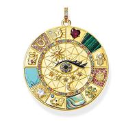 OYZY Pendentif Amulette Magique Symboles Chanceux, Bijoux Doré Pendentif Vintage Pure 925 Argent Sterling Argent Cadeau Puissant for Femme Maman Petite Amie Ami