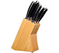 OZ HOME GGS Collection Ensemble de Couteaux 7 Pièces avec Bloc - Couteaux de Cuisine Professionnels en Acier Inoxydable Trempé Spécial, Solingen Standard, Comprend Bloc de Couteaux en Bois, Couteau de