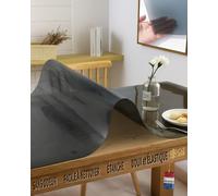 OZ HOME PVC Protege Table Transparent Noir 1,5mm - 90x140cm Nappe Transparente De Protection Étanche/Anti-Glisse, Nappe Transparente Rectangulaire, Résist. Aux Rayures/Chaleur, Compatible Alimentaire