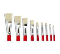 Tristar Série 308 Lot de 10 Brosses plates en soie de porc n°20 Rouge