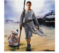 Kit Diamond Painting - Crystal Art - Carte Star Wars Rey - 18 x 18 cm - Pour Enfants - Mixte