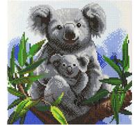 Oz International Crystal Art Kit Tableau Broderie Diamant 30x30cm Koalas