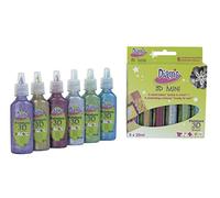 DIAM'S 3D MINI - Peinture relief - assortiment de couleurs brillantes - 20 ml (pack de 6) Multicolore - assort. G