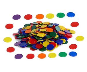 OZ INTERNATIONAL Lot de 500 jetons opaques en plastique, 6 couleurs assorties