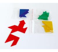 Oz International - Maxi Tangram Sachet de 7 pièces en Mousse 5 mm Couleur Rouge