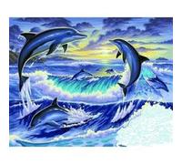 Oz International - Peinture au numéro - Initiés : Dauphins au clair de lune
