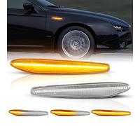 OZ-LAMPE Clignotant indicateur Latéral,Clignotants dynamiques à LED Compatible pour Alfa-Romeo Boera type 939 2005-2010 159 type 939 2005-2011,Clignotant séquentiel,Répéteur Lampe Lentille Fumée