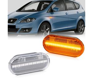 OZ-LAMPE Clignotants latéraux à LED pour VW Amarok Bora Caddy Golf Polo Sharan MK2 MK3 MK4 Fox Jett-a Lupo Pass-at Transporter T5 Up Vento SEA-T/For-d/Sko-da Clignotant avec Canbus sans erreur Noir