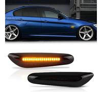 OZ-LAMPE Clignotants latéraux LED Pour BMW E90 E91 E92 E93 E60 E61 E81 E82 E87 E88 E84 E83 E53 E46 E36, ambre 18 SMD Feux Latéral Indicateurs,Clignotant latéral à Led Dynamique