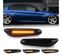 OZ-LAMPE clignotants LED pour BM-W E90 E60 E87, Clignotant latéral LED dynamique Repetiteur Clignotants pour BM-W E90 E91 E60 E61 E46 E36 E81 E82 E87 E88 E92 E93 E84 E83 E53,Lentille Fumée