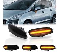 OZ-LAMPE Indicateur latéral dynamique Pour Peugeot 207 3008 308 5008 RCZ, Clignotants latéraux à LED Pour C3 II C4 C4 II DS3 DS4 Fumée Feux Répétiteurs Séquentiels, 2 Lampes