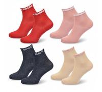 OZABI Chaussettes Femme a Paillettes Soquettes 36/41|Pack de 4 Paires 3443B