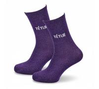 OZABI Chaussettes Femme Lurex Message Humoristique- 2143 VIOLET- 36/41