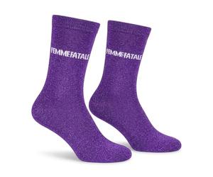OZABI Chaussettes Femme Lurex Message Humoristique- 2143 VIOLET- 36/41