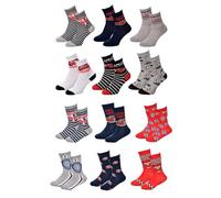 OZABI - Chaussettes Garçon Licence PACK DE 12 PAIRES SURPRISE (FR/ES, Numérique, 31, 34, Taille normale, Pack 12 CARS)
