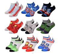 OZABI Chaussettes Pack Garçon MARVEL AVENGERS - Pack de 9 Paires Sneaker SURPRISE - 35/38