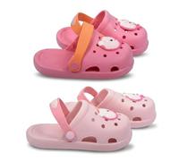 OZABI Pack 2 Paires Sabots Enfant EVA - Lanière Pivotante - Décoration Fantaisie