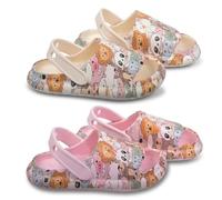OZABI Pack 2 Paires Sabots Enfant - Imprimé Animaux Kawaii - Lanière Pivotante