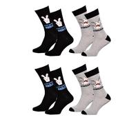 OZABI - Pack de Chaussettes Adulte Licence Fantaisies-Assortiment modèles photos selon arrivages- Pack de 4 Paires LAPINS CRETINS 2765 39/42