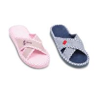OZABI-Pantoufle Mule Femme Pack 2 Paires Sangles Croisees Imprimees