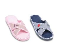 OZABI-Pantoufle Mule Femme Pack 2 Paires Sangles Croisees Imprimees MD10046 X2B 38