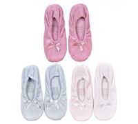 Ozabi - Pantoufles Femme INFINITIF Chaussons Ballerines Ballerines Velours Noeud Pack de 3 Paires 40/41
